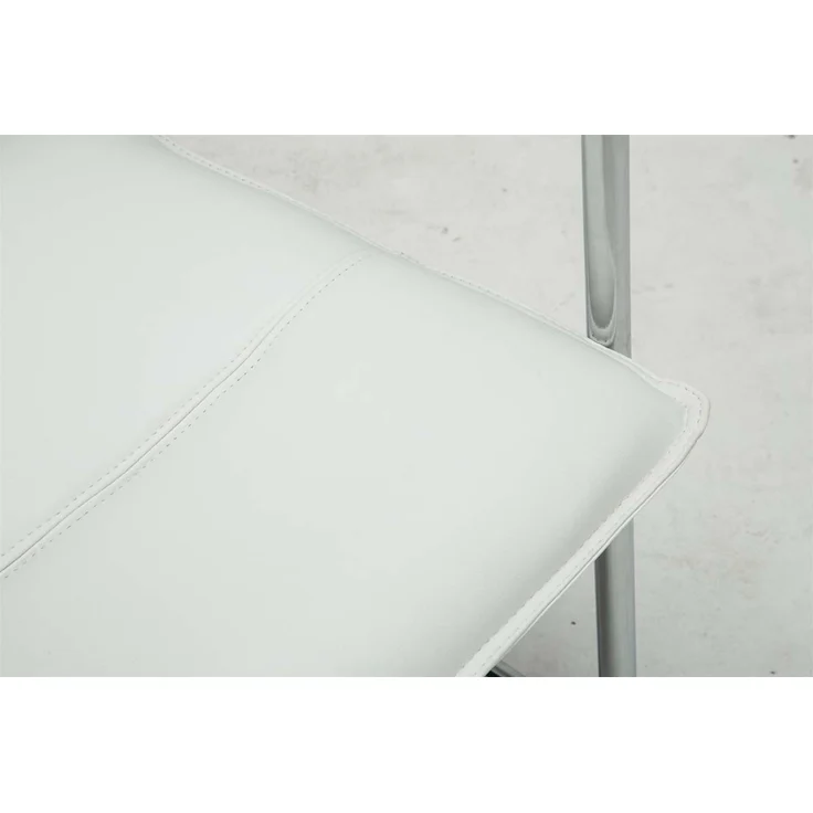 DELUKE® 2er Set Besucherstuhl SEATTLE - 92x56x60cm, Weiß Kunstleder Metall in Chromoptik Gestell Konferenzstuhl Wartezimmerstuhl – Bild 6