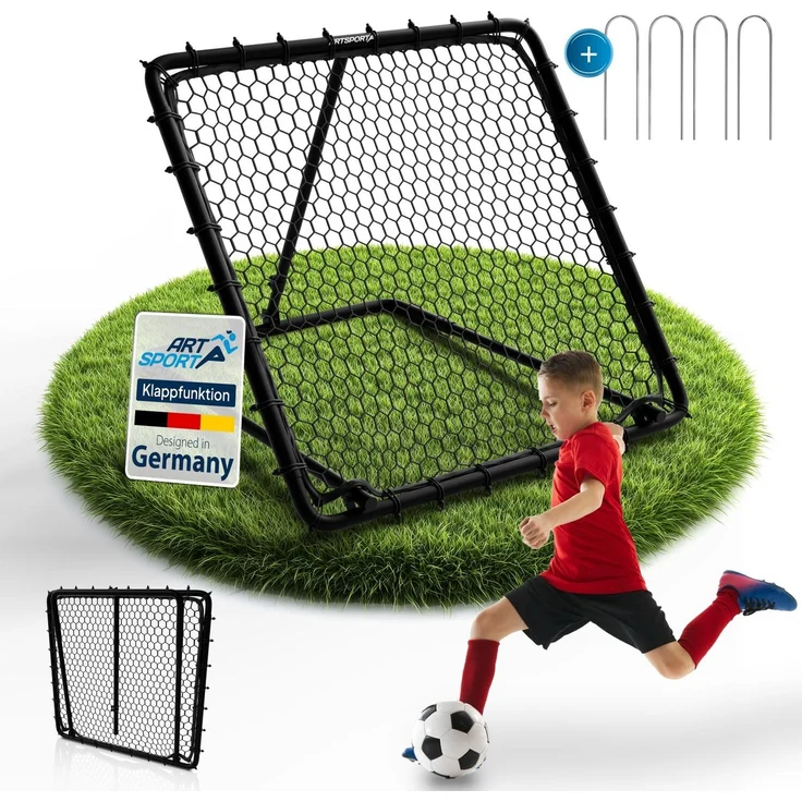ArtSport 'Power Pass' Fußball Rebounder, verstellbar, Stahl schwarz, 100x100 cm – Bild 1