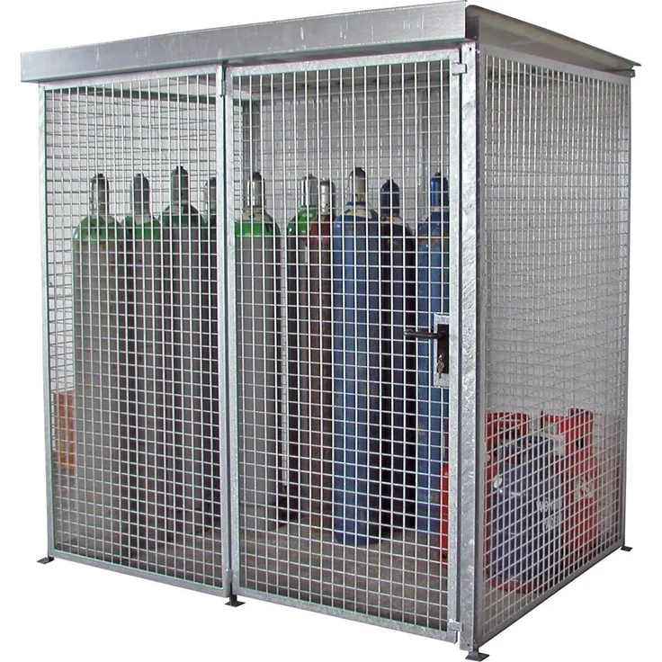Bauer Gasflaschen-Container GFC-M2/D, mit Dach und Flügeltor für 48x Gasflaschen Ø 230 mm