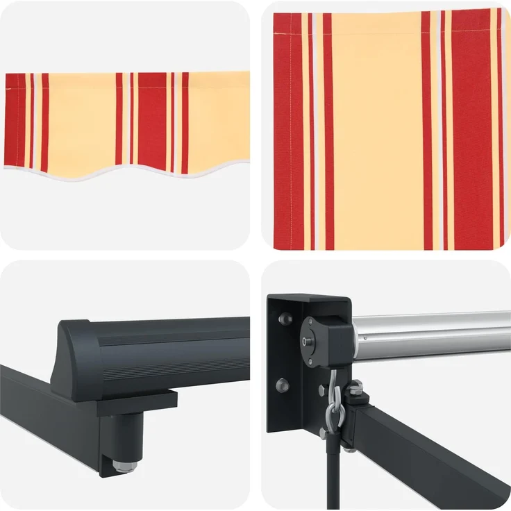 vidaXL Manuelle Gelenkarmmarkise mit LEDs Mehrfarbig 3,5x2,5 m 3419444 – Bild 6