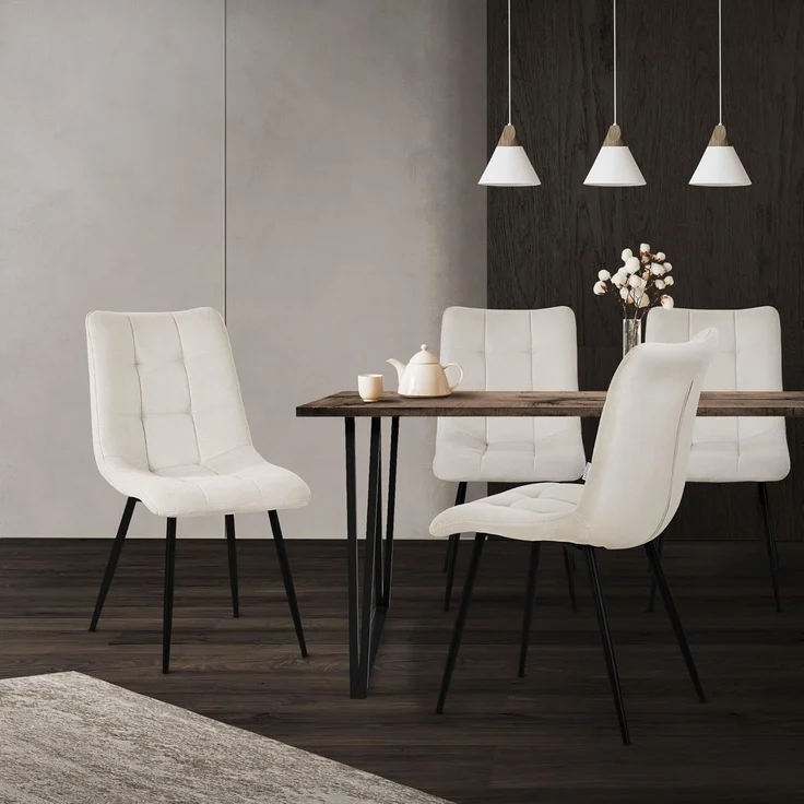 ML-DESIGN Stuhl Esszimmerstühle mit Rückenlehne moderne Design Lounge Küchenstühle (6 St), Polsterstuhl Esstischstühle 6er Set Küchenstuhl Polyester bis 120kg – Bild 2