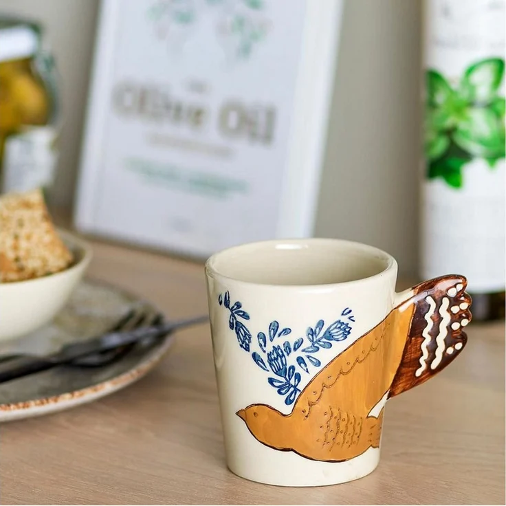 Bloomingville Tasse Hezha Tasse aus Steingut natur, Höhe 9cm – Bild 1