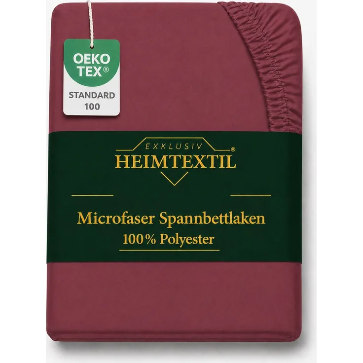 Microfaser Spannbettlaken - Spannbetttuch 140-160x200 cm – Atmungsaktiv, Knitterfrei & Pflegeleicht – OEKO-TEX Bettlaken mit Rundumgummi - Bordeaux