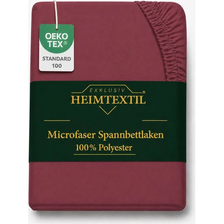 Microfaser Spannbettlaken - Spannbetttuch 140-160x200 cm – Atmungsaktiv, Knitterfrei & Pflegeleicht – OEKO-TEX Bettlaken mit Rundumgummi - Bordeaux – Bild 1