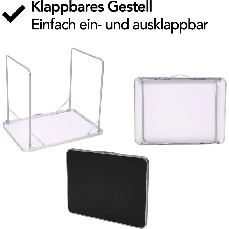 Brixy Campingtisch - klappbar - Gartentisch - 80x60x70 cm - Außen/Innen - Tragegriff - Kompakt - Aluminium - Schwarz – Bild 8