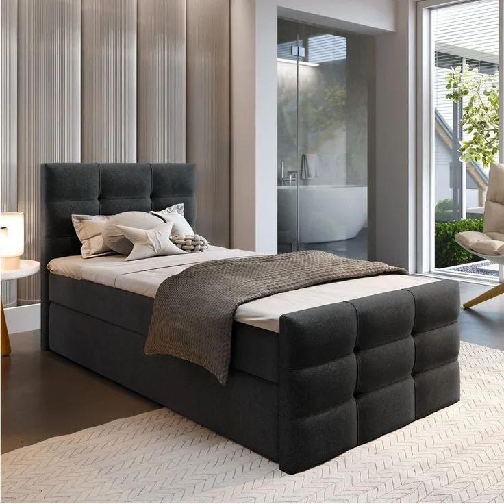 Masseno Boxbett AMON 80x200 cm mit Bonell Matratze und Topper