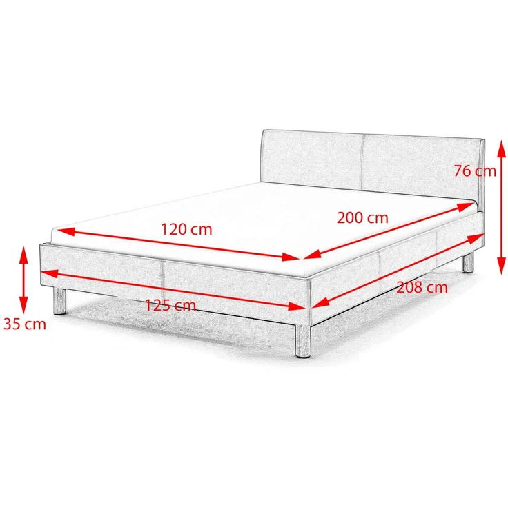 KAWOLA Bett LEO Polsterbett Stoff blau 120x200cm – Bild 10