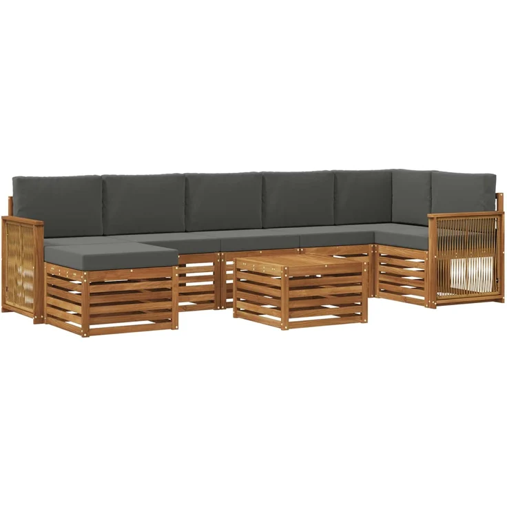 vidaXL Outdoor-Sofagarnitur 8 stk. 8-Sitzer Natur und Anthrazit 3384658 – Bild 2