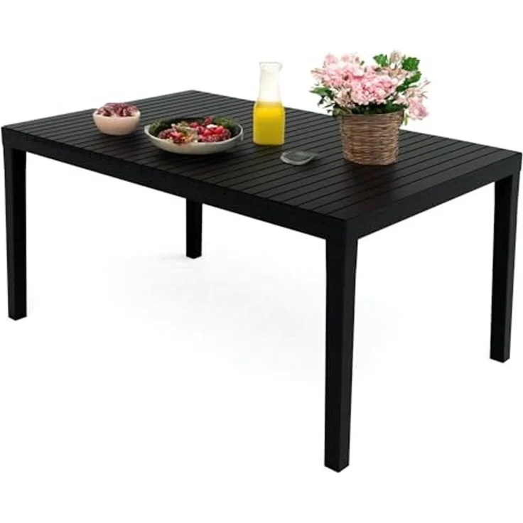 Dmora - Außentisch Maratea, rechteckiger Esstisch, Mehrzweck-Gartentisch, 100% Made in Italy, 150 x 90 x 72 cm, Anthrazit – Bild 3