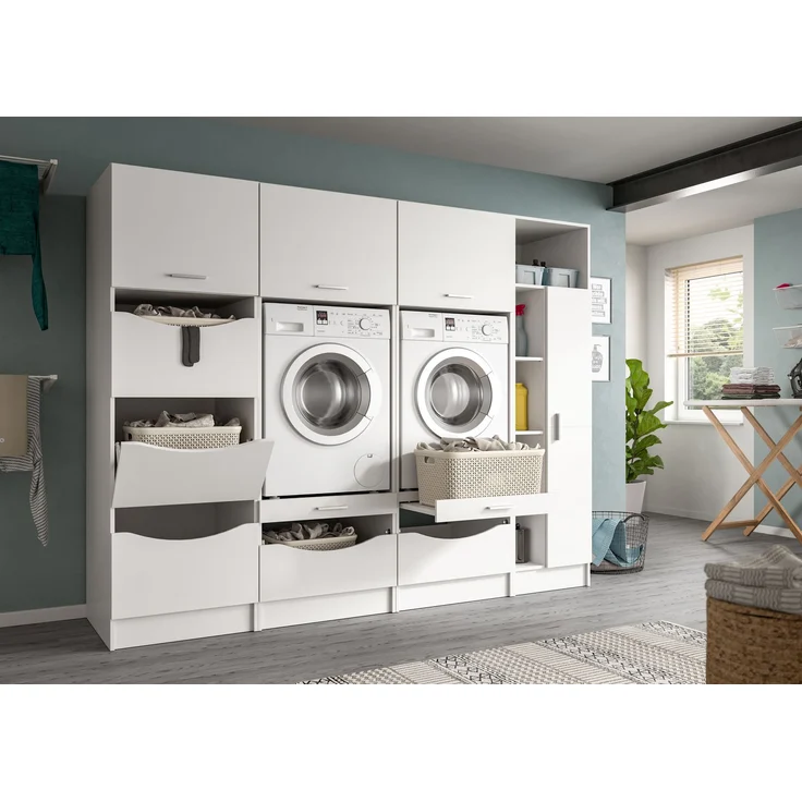 Waschmaschienenumbau Set (B/H/T: 233x195x68 cm) in weiß Nachbildung – Bild 5