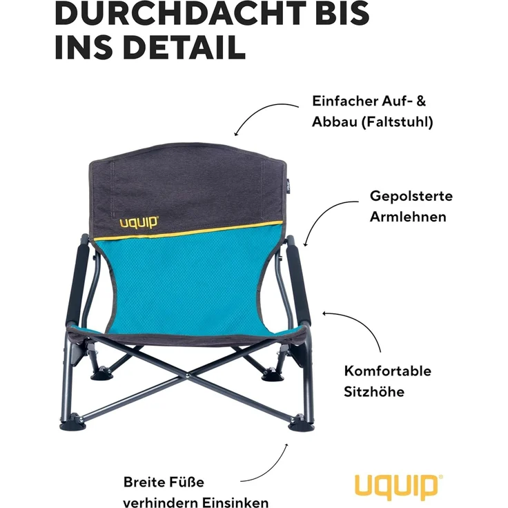 Uquip Strandstuhl Set Mary Campingstuhl Faltstuhl Klappstuhl Niedrig 120 kg – Bild 5