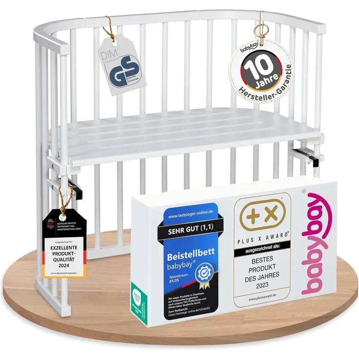 Babybay 'Original' Beistellbett Buche seidenmatt weiß