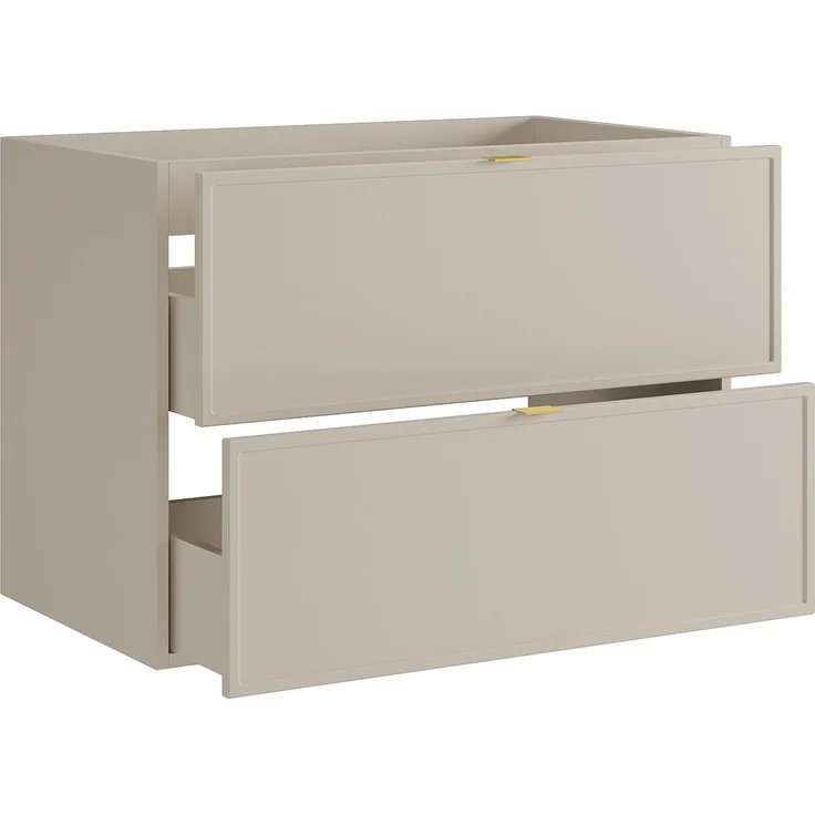 Vente-unique - Hängender Waschtischunterschrank mit Metallgriffen – Farbe Beige – B80 cm – ONDIL – Bild 5