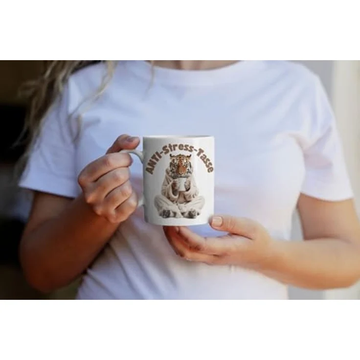 WS-Trend Tasse Anti Stress Tiger Kaffeetasse Teetasse Tasse Geschenkidee 325 ml, 1-tlg, Keramik – Bild 2