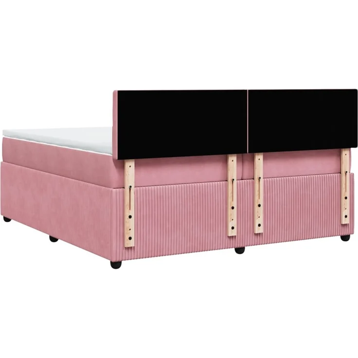 vidaXL Boxspringbett mit Matratze Rosa 200x200 cm Samt 3290147 – Bild 8