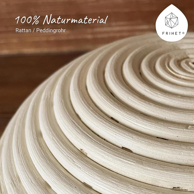 Lycce Dekokorb Gärkorb Brotbacken oval 35 cm aus Rattan/Peddigrohr für ca. 1 kg Teig (1 St) – Bild 4