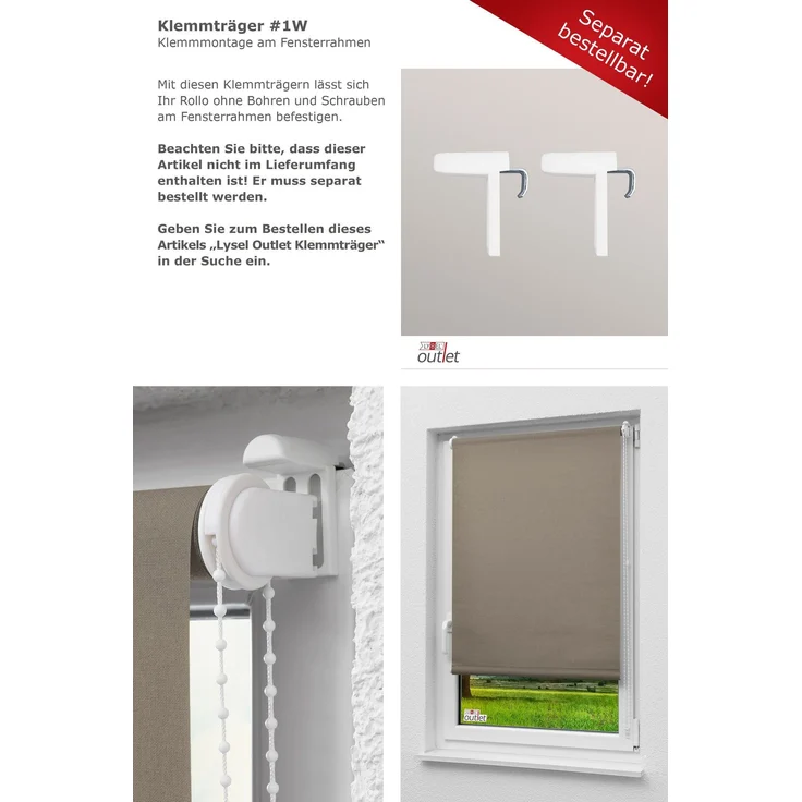 Lysel Outlet - Basisrollo Tageslicht Moccabraun (B x H) 92cm x 175cm – Bild 8