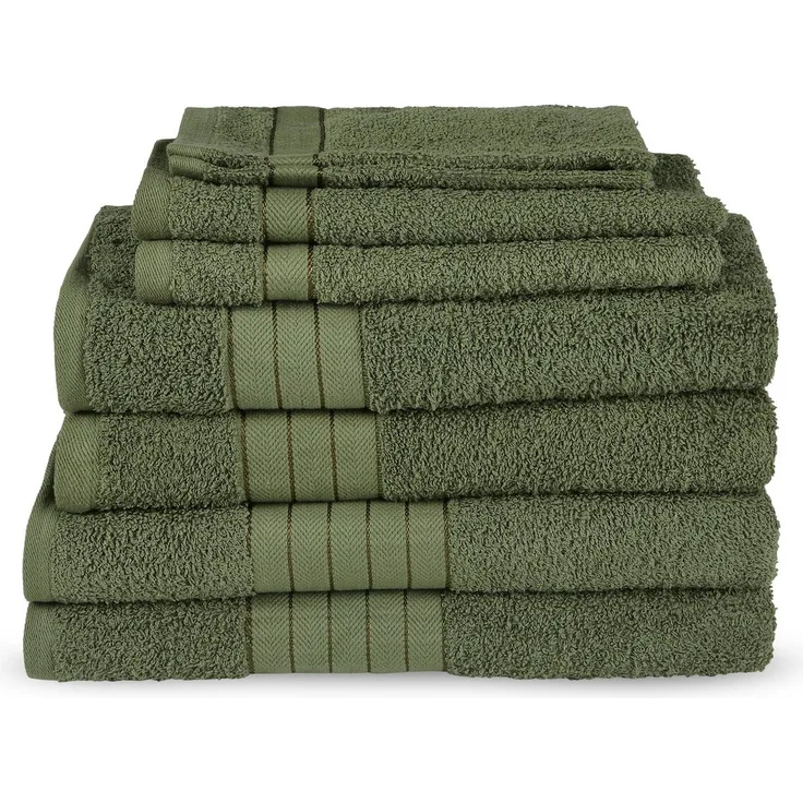 Good Morning Renforcé Frotteeware 2pc 70x140 cm Badetücher 2pc 50x100 cm Handtücher 2pc 30x55 cm facetowels 2pc 16x22 cm handgloves grün