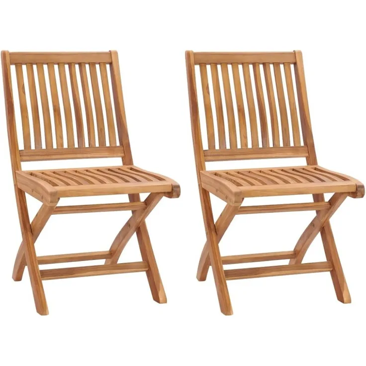 vidaXL Klappbare Gartenstühle 2 Stk. Massivholz Teak 315105