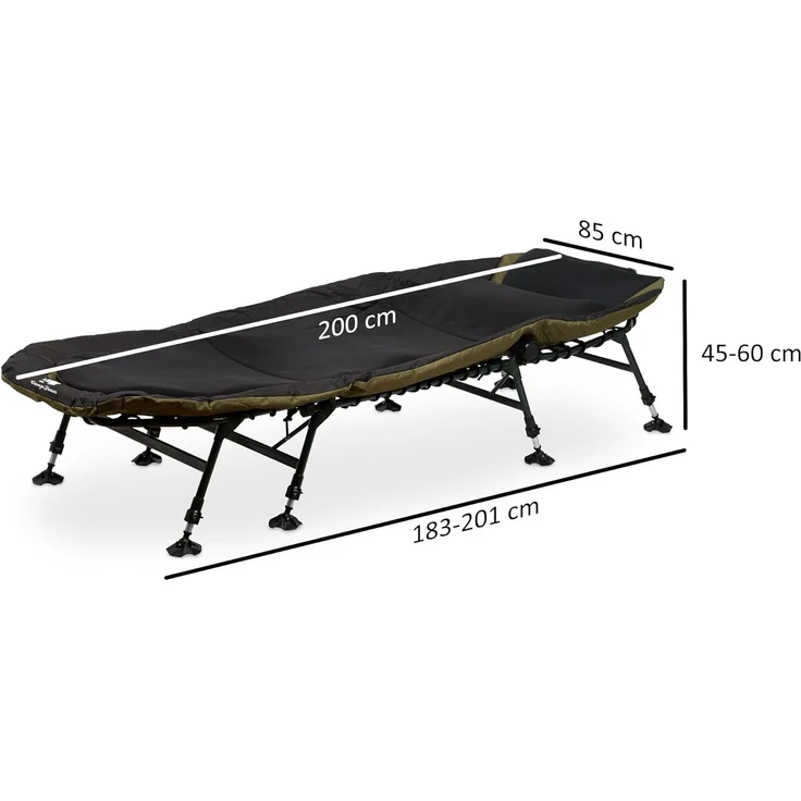 CampFeuer Angelliege Karpfenliege XXL, 210 x 85 x 45-60 cm, Komfortable Liege – Bild 3