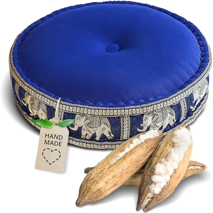 livasia Meditationskissen Zafukissen groß (Deluxe) vegan und handgefertigt, 44x15cm, Kapok – Bild 2