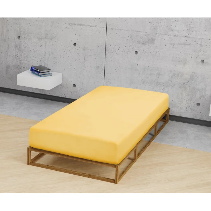 biberna Jersey-Elastic-Spannbetttuch , honig, 1x 180x200 cm - 200x220 cm – Bild 3