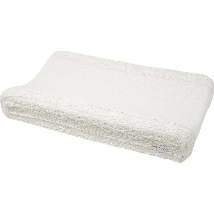 Meyco Baby Romantic Flower Wickelauflagenbezug (weich und hautfreundlich, aus 100% Baumwolle, waschbar, einfache Pflege, trocknergeeignet, Größe: 50x70 cm), Cremeweiß