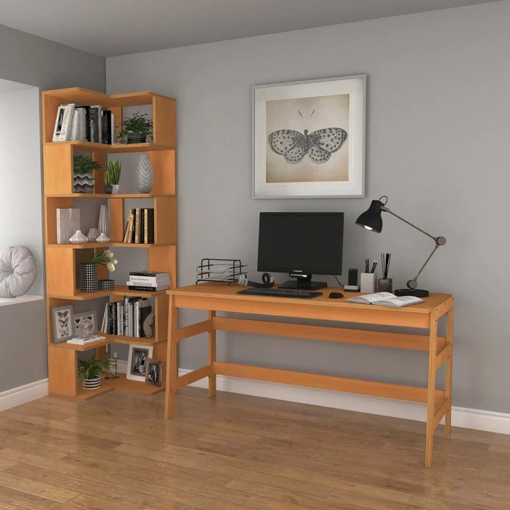Skye Decor 'CPT4802-150' Schreibtisch mit Bücherregal, Teak, 150 x 75 x 60 cm – Bild 1