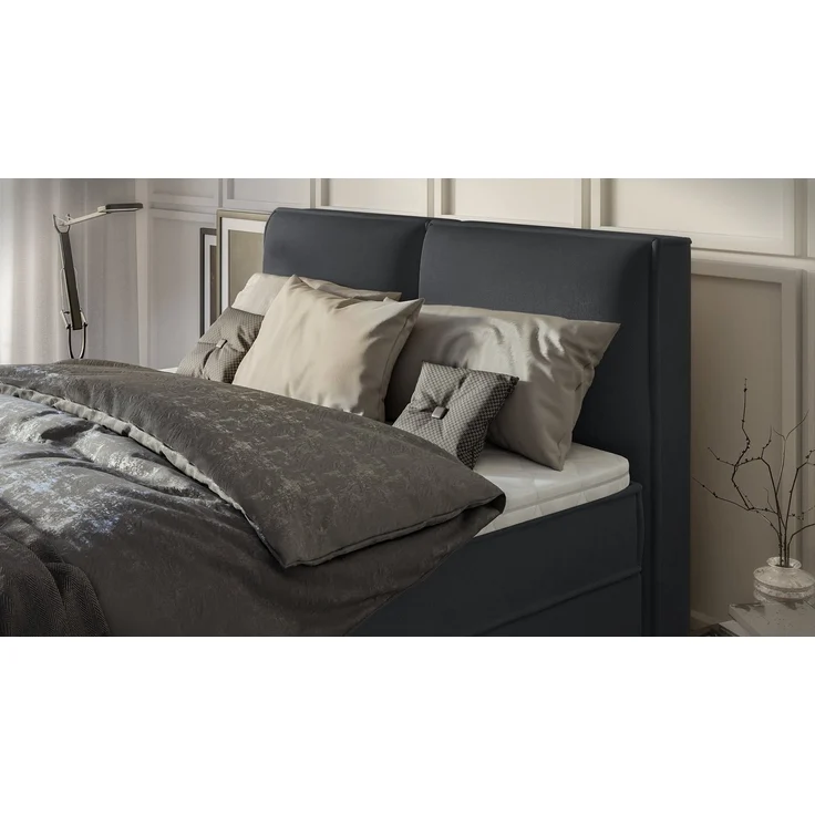 S-Style Möbel Boxspringbett Plaza mit Topper und Bettkästen aus Luxusmicrofaser, mit Topper und Bettkasten / zwei Bettkästen (je nach Bettgröße) – Bild 3