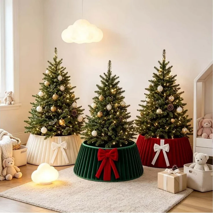 Bomiclss Christbaumschmuck Weihnachtsbaum Rock verziert mit einer Schleife – Bild 2