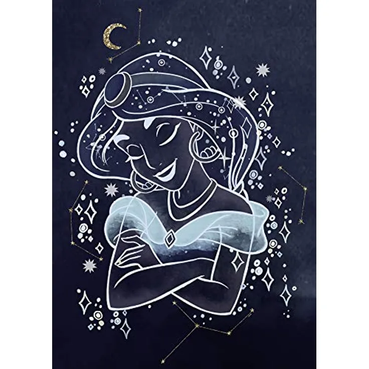 Komar Disney Wandbild Jasmin Dreaming, Kunstdruck 50 x 70 cm ohne Rahmen, hochwertige Bildqualität mit seidenmatter Oberfläche für Kinderzimmer und Babyzimmer