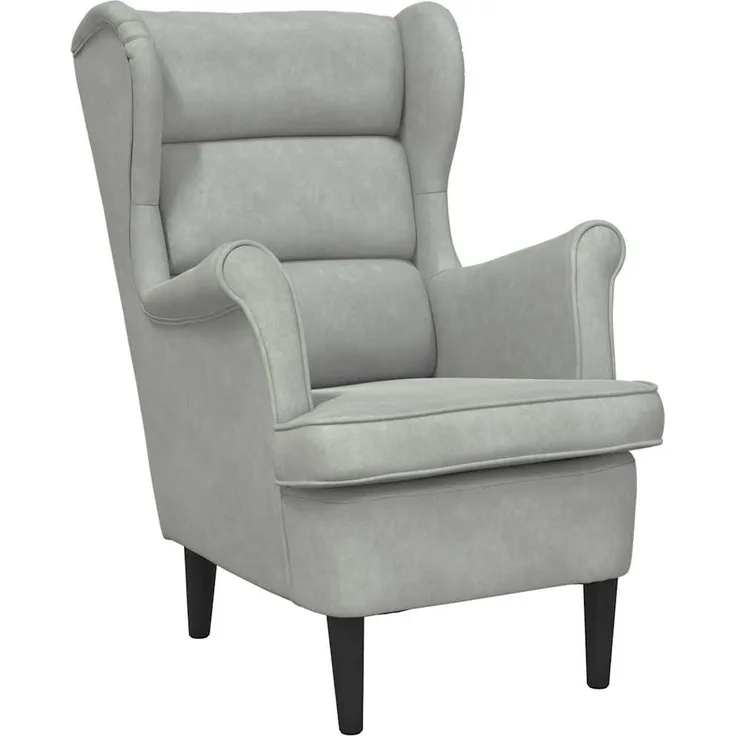 vidaXL Sessel Hellgrau Samt 42012824