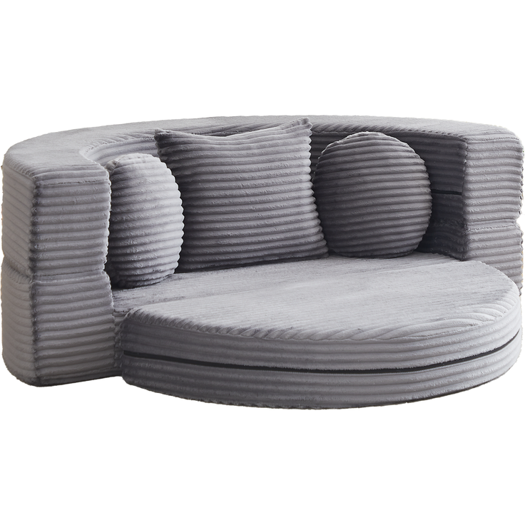 ZUBALIYA SchlafSofa mit USB - Anschluss, mit Schreibtisch, mit Cordbezug, mit Schaumstoffpolsterung, für Wohnzimmer und Apartments – Bild 2