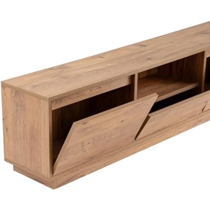 Calicosy TV-Möbel, Beige, Lowboard aus melaminbeschichtetem Holzwerkstoff, 160 cm x 42 cm x 29.5 cm, viel Stauraum für das Wohnzimmer – Bild 9