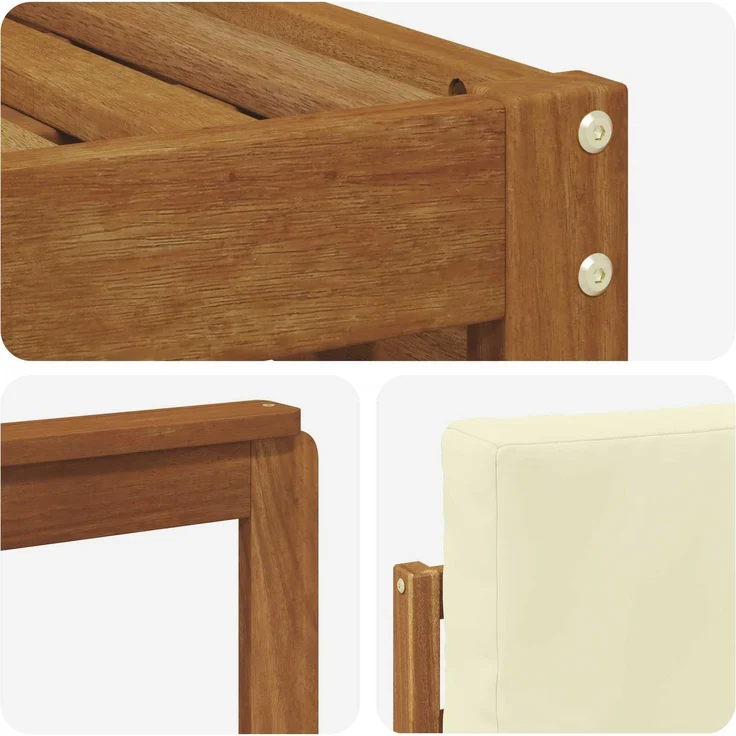 vidaXL Outdoor-Sofagarnitur 6 stk. 5-Sitzer Natur und Creme 3375075 – Bild 6