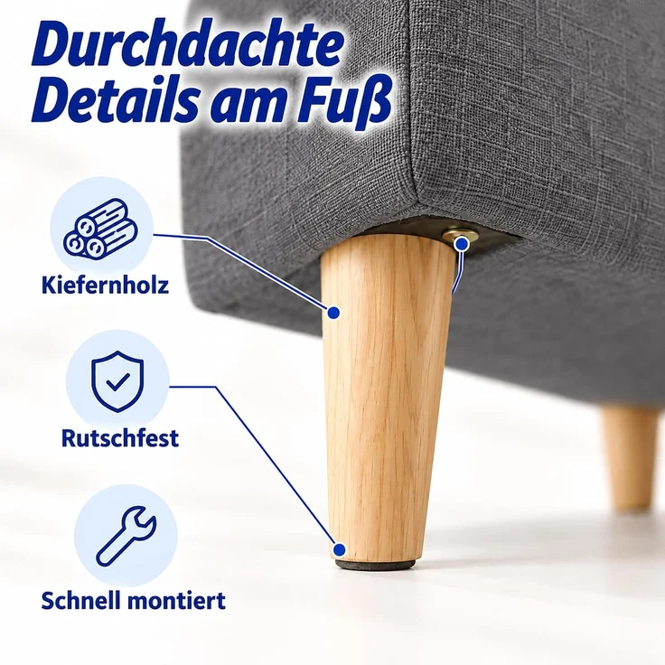 Relaxdays Fußhocker gepolstert – Bild 8