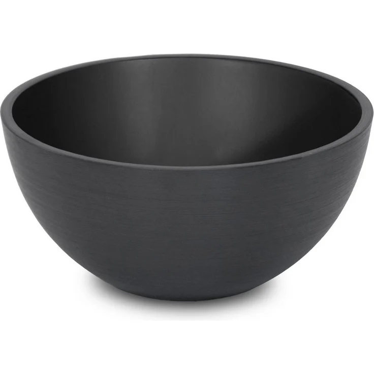 Spetebo Pflanzschale Pflanzschale aus EcoStone rund schwarz - Ø 35 cm (Stück, 1 St, Blumentopf), Blumenkübel aus recyceltem Material – Bild 1