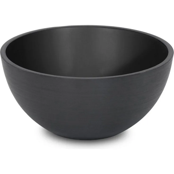 Spetebo Pflanzschale Pflanzschale aus EcoStone rund schwarz - Ø 35 cm (Stück, 1 St, Blumentopf), Blumenkübel aus recyceltem Material