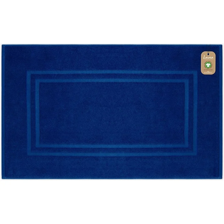 Lavea Badematte Bali, Höhe 3 mm, rutschhemmend, beidseitig nutzbar, strapazierfähig, fußbodenheizungsgeeignet, waschbar, schnell trocknend, Bio-Baumwolle, rechteckig, hochwertiger und nachhaltiger Premium Duschvorleger – saugstarke Faser – Bild 1