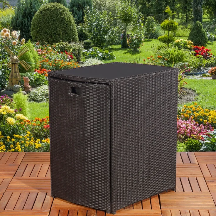 3tlg. Polyrattan Gartenset Sitzgruppe Gartenmöbel Sitzgarnitur Balkon schwarz – Bild 7