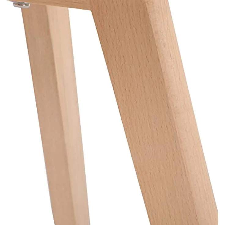 EGGREE 4er Set Esszimmerstühle mit Massivholz Buche Bein, Retro Design Gepolsterter Stuhl Küchenstuhl Holz, Weiß – Bild 10