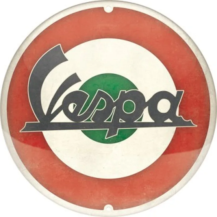 Nostalgic Art Blechschild Vespa - Logo Italian - rund Ø 35cm – Metall – Mehrfarbig – 25110