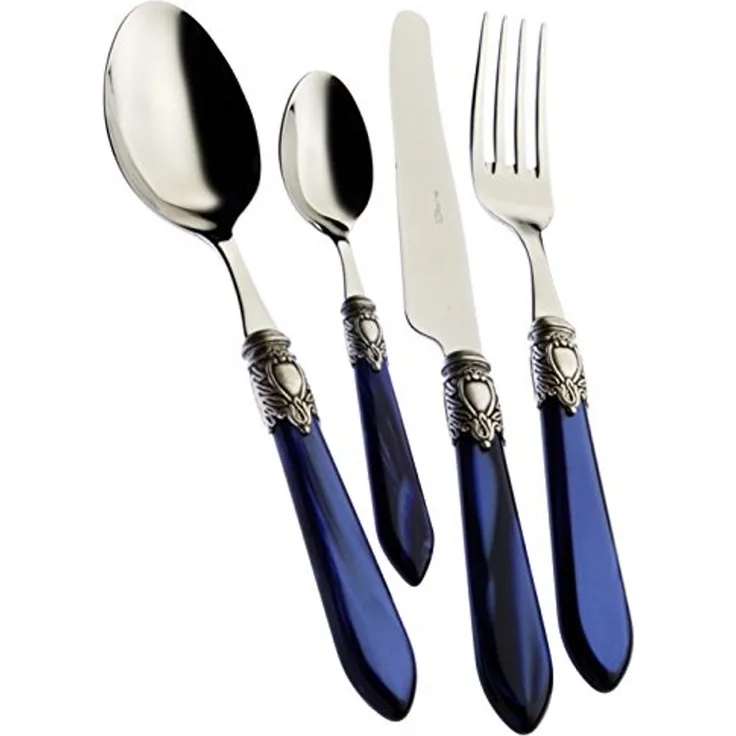 Bugatti oxb2 m-s3250 Oxford Besteckgarnitur, 24-teilig Tafelservice, Edelstahl-ABS Blau 39 x 27 x 5 cm