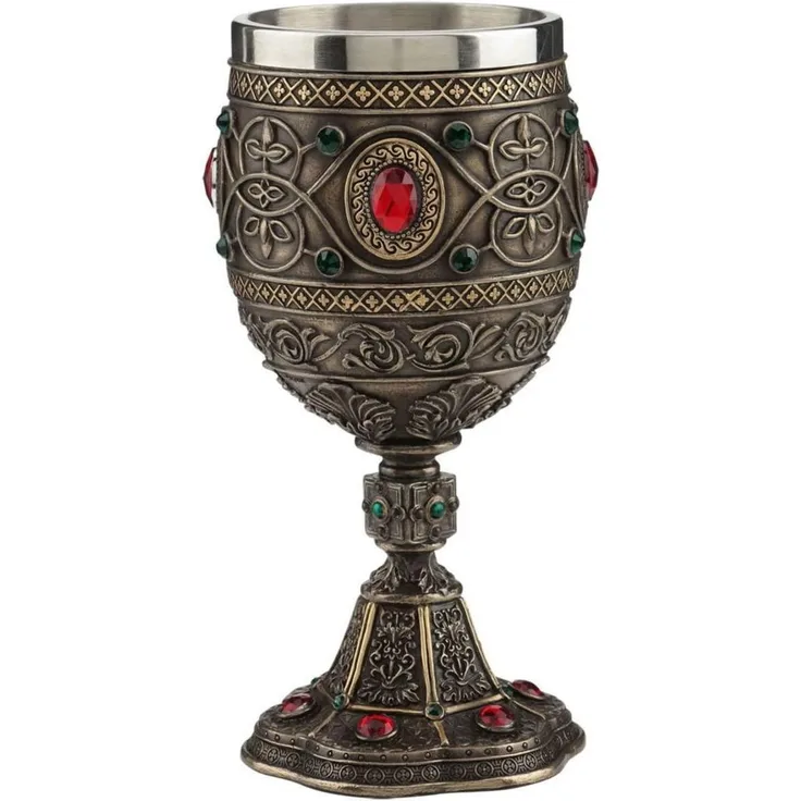 Vogler 708-7089 Der Heilige Gral Kelch mit Metalleinsatz Weinkelch Ritter Excalibur