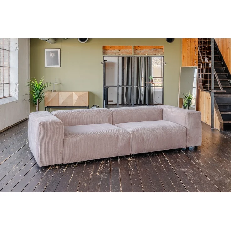 KAWOLA Sofa MIA Modulares Sofa 6-tlg. Cord taupe 72 x 120 x 306 cm – Bild 1