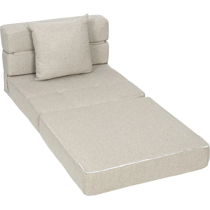 Rayofly-Schlafsofa Sessel, 1 abnehmbares Kissen, beiger Stoff, Beige, H 610cm x T 700cm x B 700cm