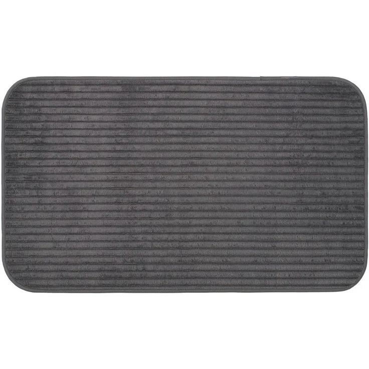 Gözze Badematte Berlin, Höhe 7 mm, rutschhemmend beschichtet, fußbodenheizungsgeeignet, Polyester, rechteckig, Badteppich, Uni Farben, Cord Optik, waschbar