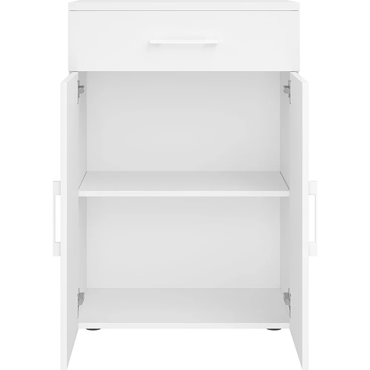 Bellamio 'Apol' Mehrzweckschrank, weiß, 88x33x60 cm, kleiner Aktenschrank mit 2 Fächern und 1 Schublade – Bild 10