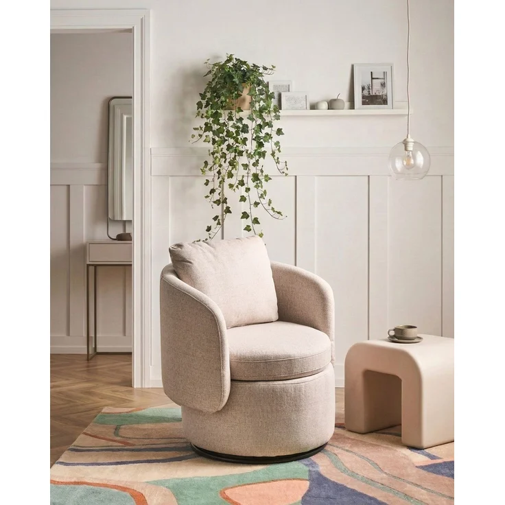 Drehsessel HORSENS mit Stauraum Stoff Beige – Bild 3