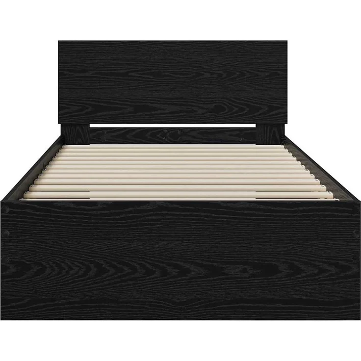 vidaXL Bettrahmen Schwarz Eichen-Optik 75 x 190 cm Holzwerkstoff 871662 – Bild 4